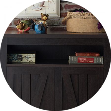 The middle design is an open storage space.